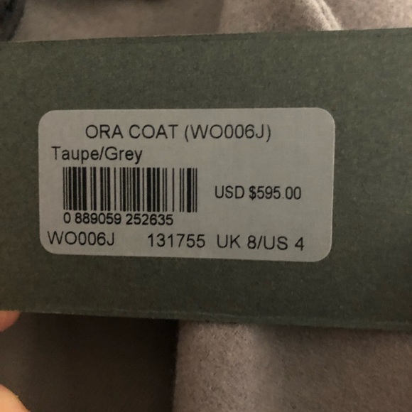 All Saints Ora coat in taupe/grey size 4. - Picture 4 of 9